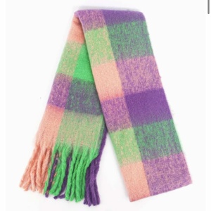 Checked Scarf - Lilac